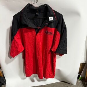 #3418-Red & Black Lithia Work Short Sleeve Polo Shirt